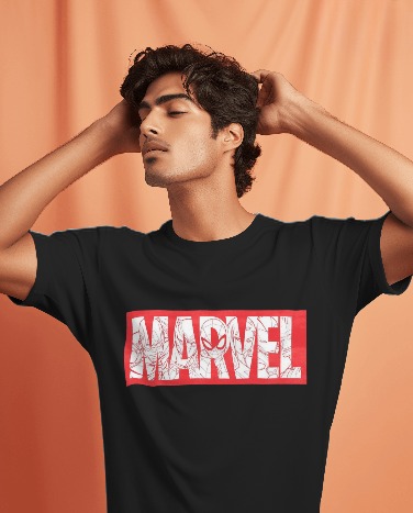 Black Graphic T-Shirt - Marvel