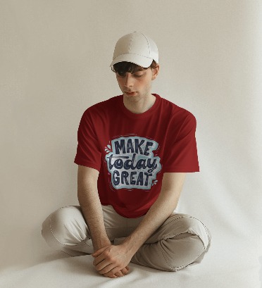 Maroon Graphic T-Shirt - Make today Great