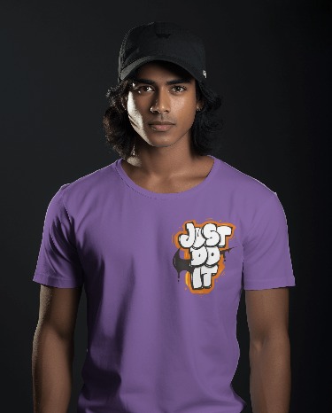 Lavender Graphic T-Shirt - Just do it