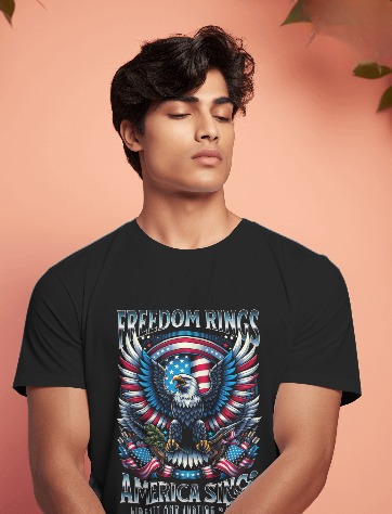 Black Graphic T-Shirt - America Sings