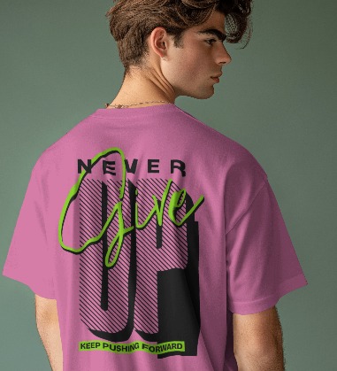 Onion pink T-shirt Never give up