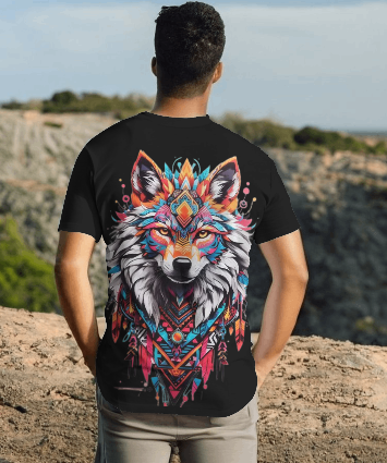 Black Graphic T-Shirt - Wild Fox