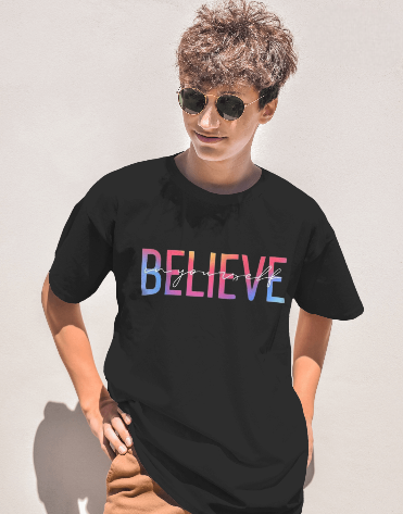 Black T-shirt Believe in yourself