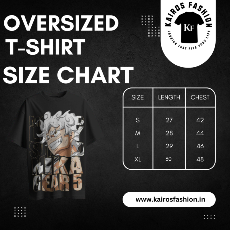 Black Oversized T-shirt Graphic printed Luffy Gear-5