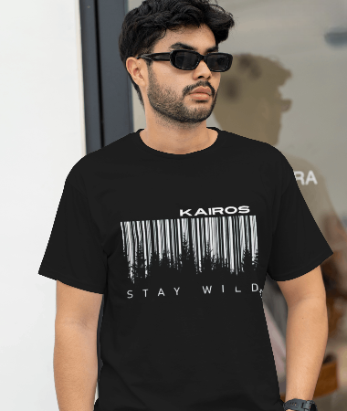 Black Graphic T-Shirt - Stay Wild